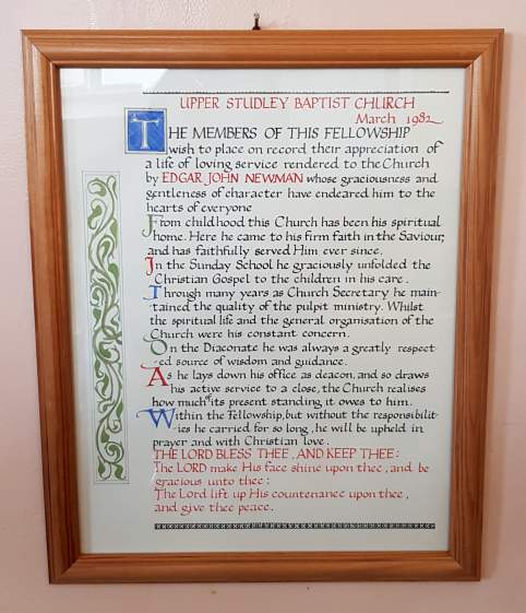 A Plaque commemorating Edgar Newmwn