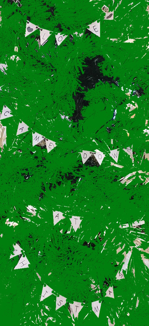 The actual message on our Christmas tree highlighted