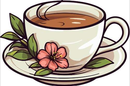 A clipart image of a cup of coffee