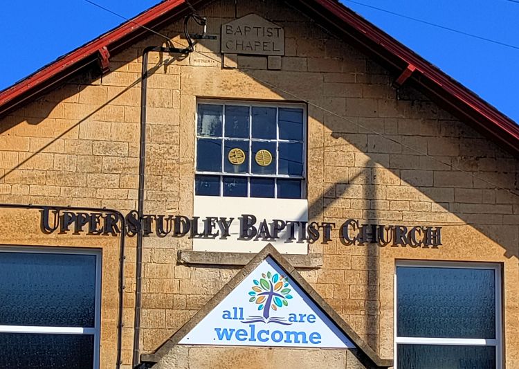 This is the front of Upper Studley Baptist Church